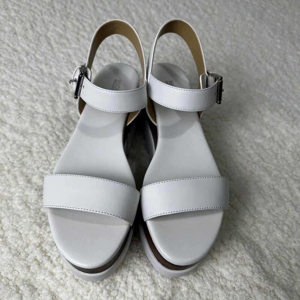 Michael Kors Marlon Platform Sandals Optic White  Size 6.5